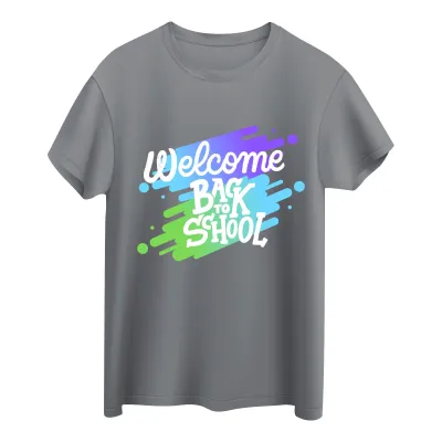 Premium Quality Custom T-Shirt With Printing in Multiple Colors on Surface And White Text Printing for Kids.