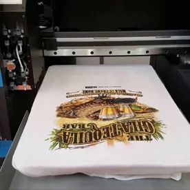 A Piece Of T-Shirt For Printing At Digital Printing Machine Using Digital Printing Methods.