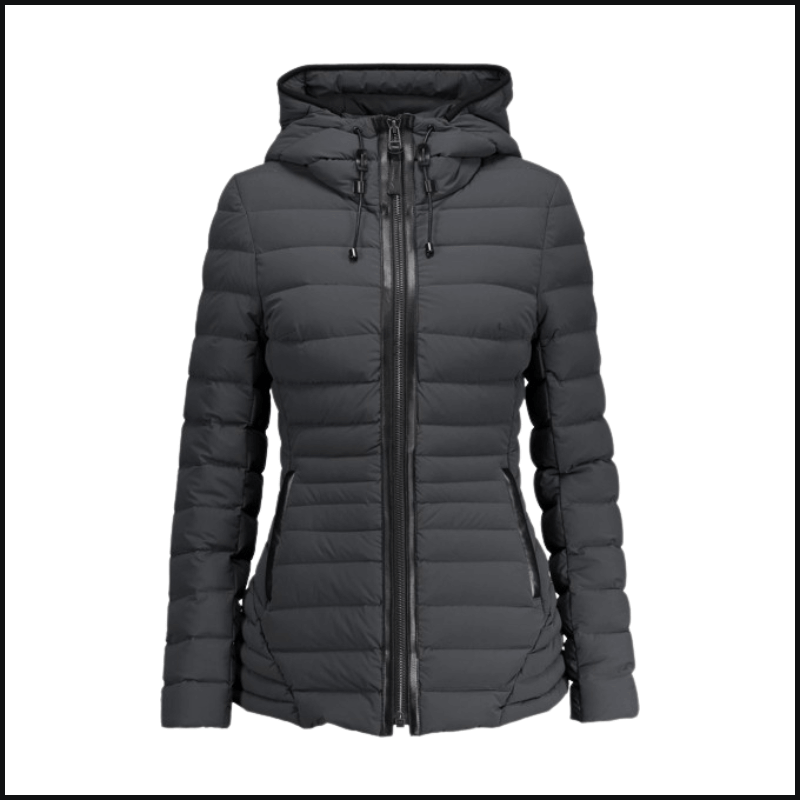 Light Black Puffer Jacket For Women's Manufactured By X Athletic Wear