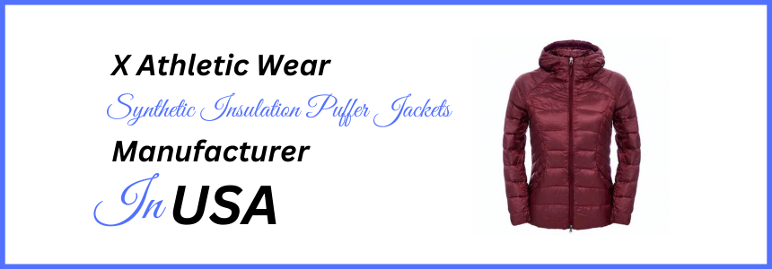 Puffer Jacket For Women's With Synthetic Insulation Manufactured By X Athletic Wear.