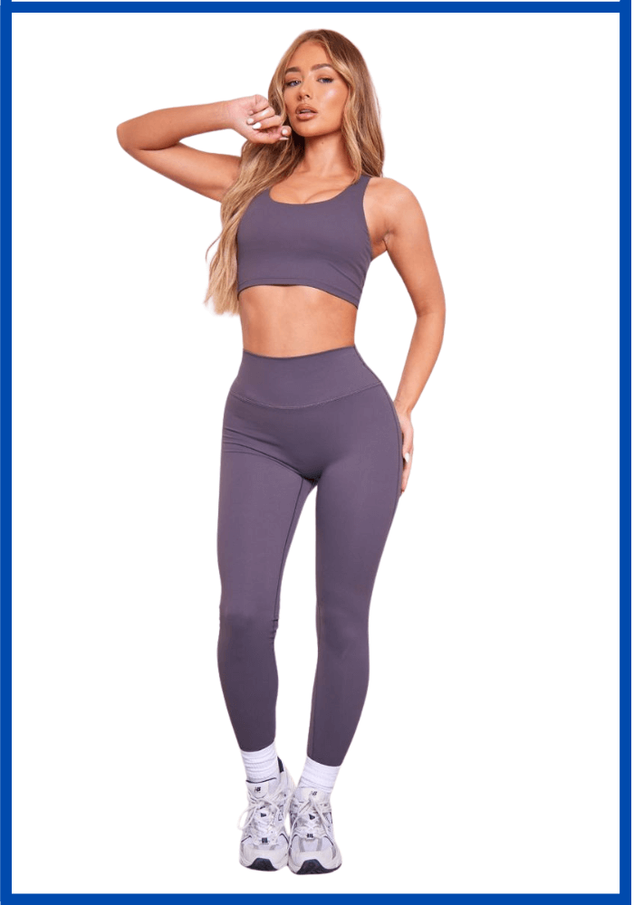 A Woman Wearing Premium Fitness Wear By The Leading Sportswear Manufacturer In Sialkot Called X Athletic Wear.