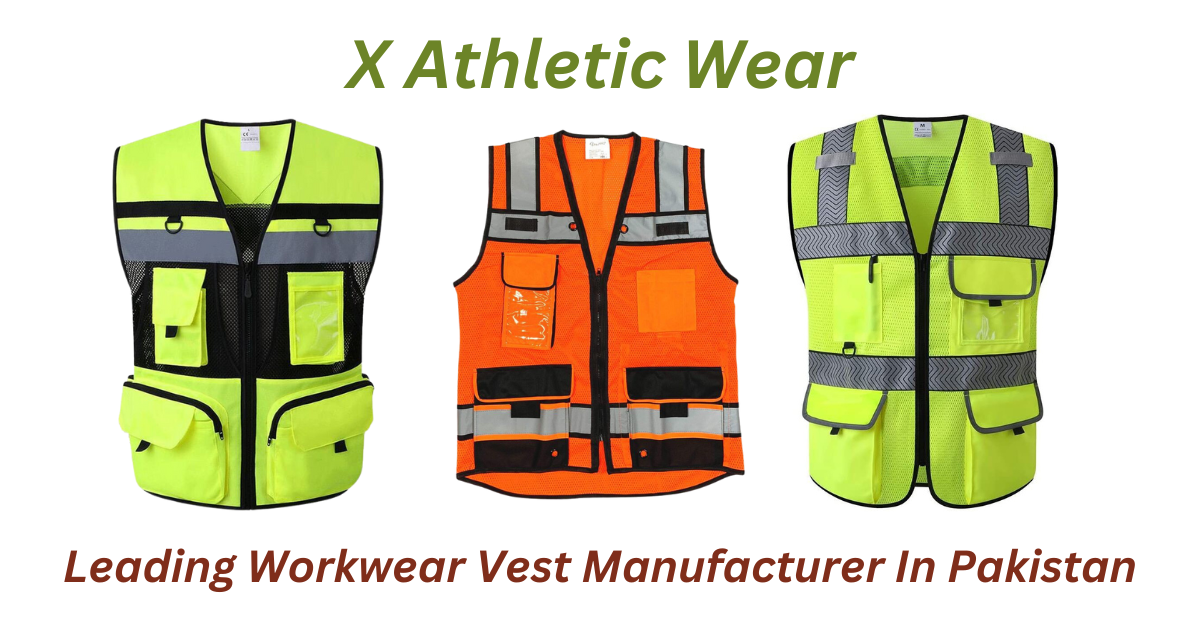 Premium Quality Work Wear Vests In Multiple Colors Manufactured By The Leading Workwear Vest Manufacturer In Pakistan, X Athletic Wear.